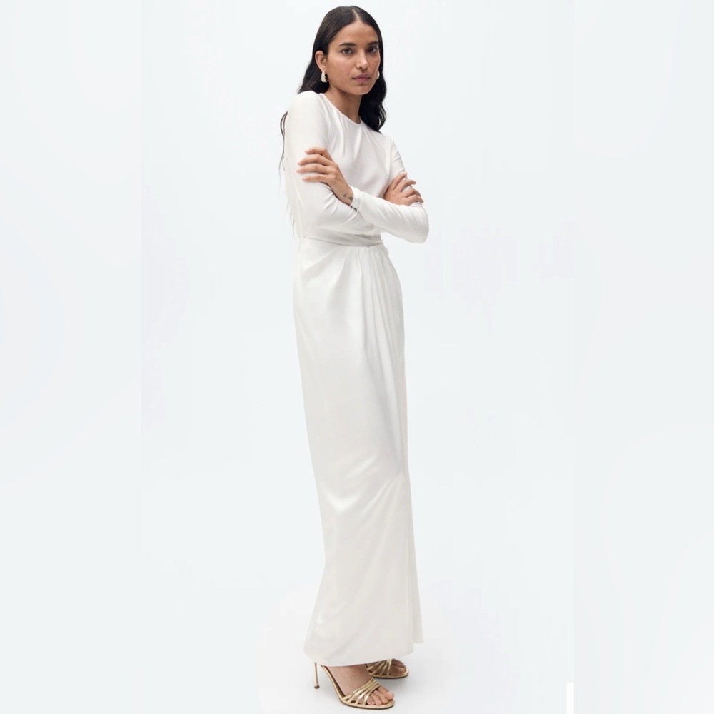 Mango Combined Fabric Long Sleeve Dress